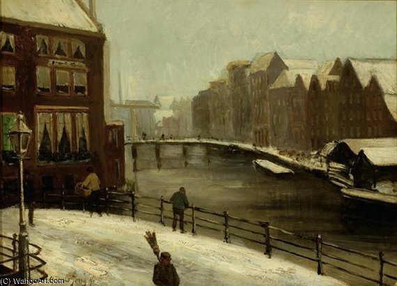 View Of The Amstel River With To The Right The Present Hotel De L'europe — Oene Romkes De Jongh