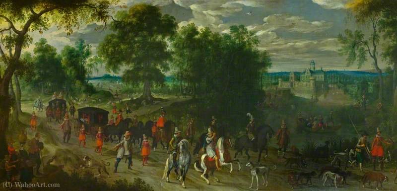 Landscape With Members Of The House Of Orange Returning From A Hunt — Sebastiaan Vrancx Or Sebastian Vranckx