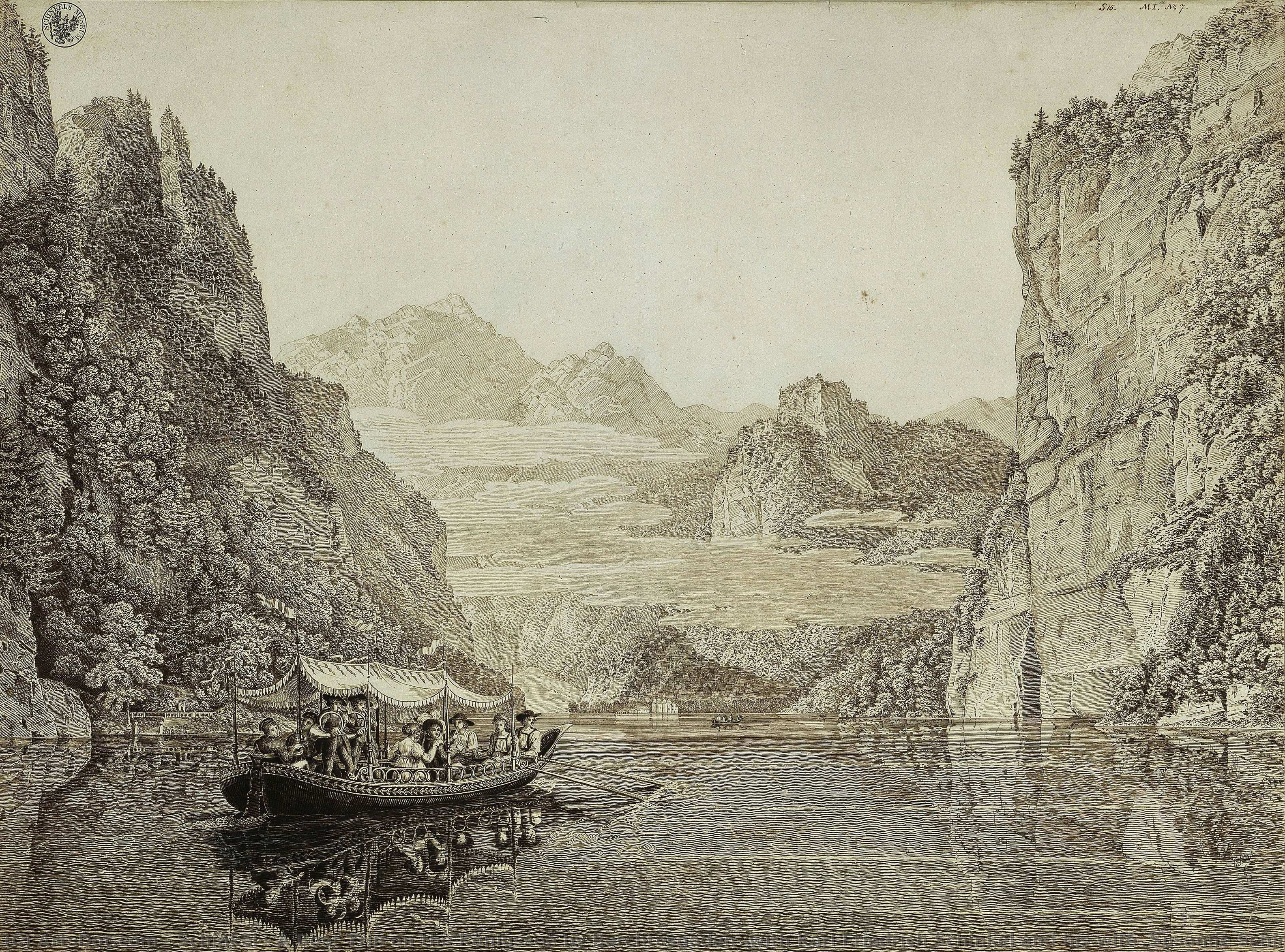 Eine Bootsfahrt Auf Dem Königssee Bei Berchtesgaden (mit Karl Friedrich Schinkel Und Seiner Frau Susanne Schinkel, Geborene Berger) — Karl Friedrich Schinkel