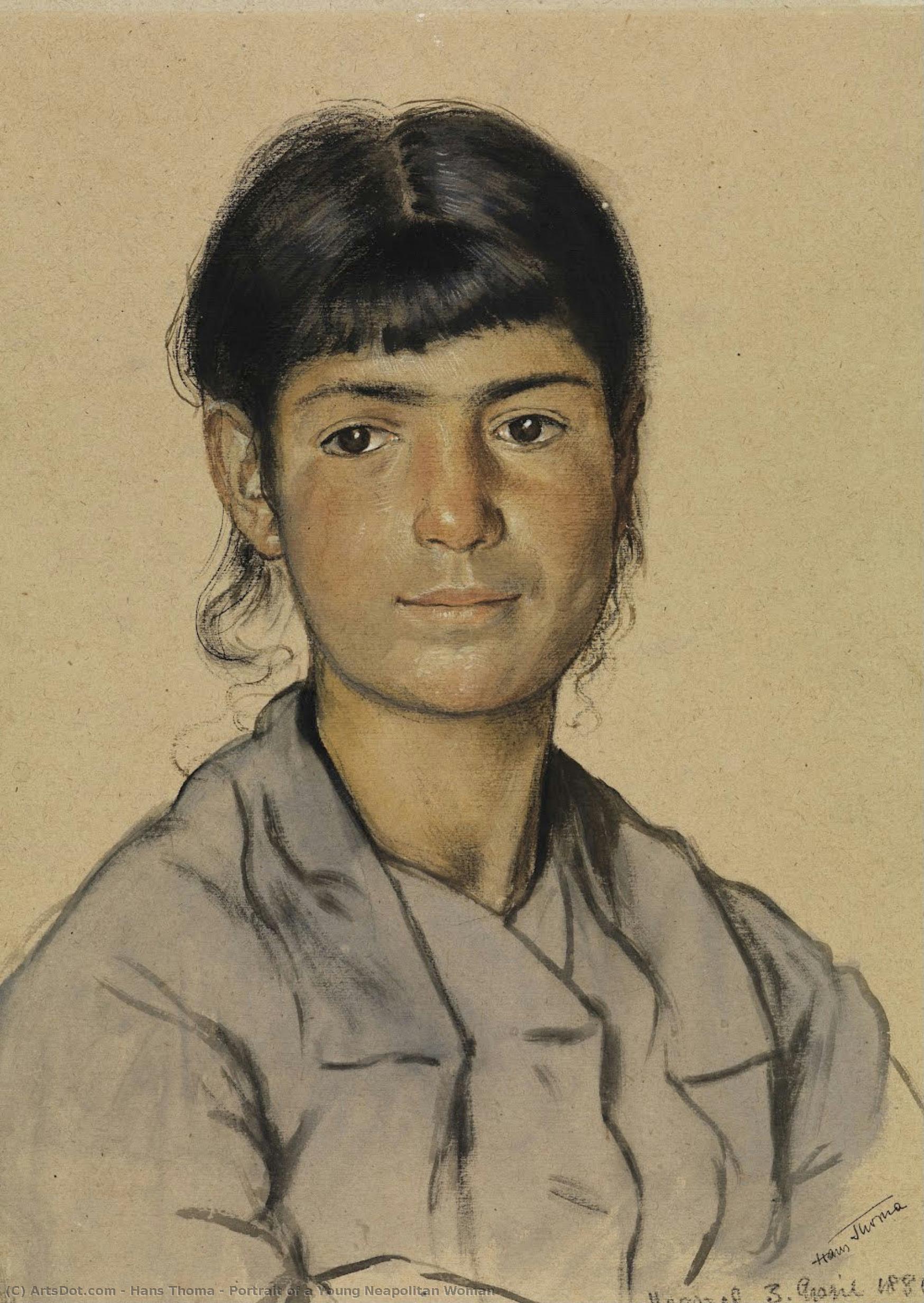 Portrait Of A Young Neapolitan Woman — Hans Thoma