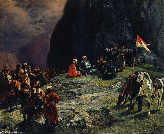 The Meeting Of General Kluke Von Klugenau And Imam Shamil — Grigory Grigorievich Gagarin