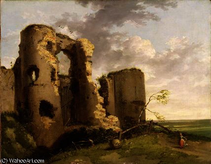 View Of The West Gate Of Pevensey Castle, Sussex — John Hamilton Mortimer