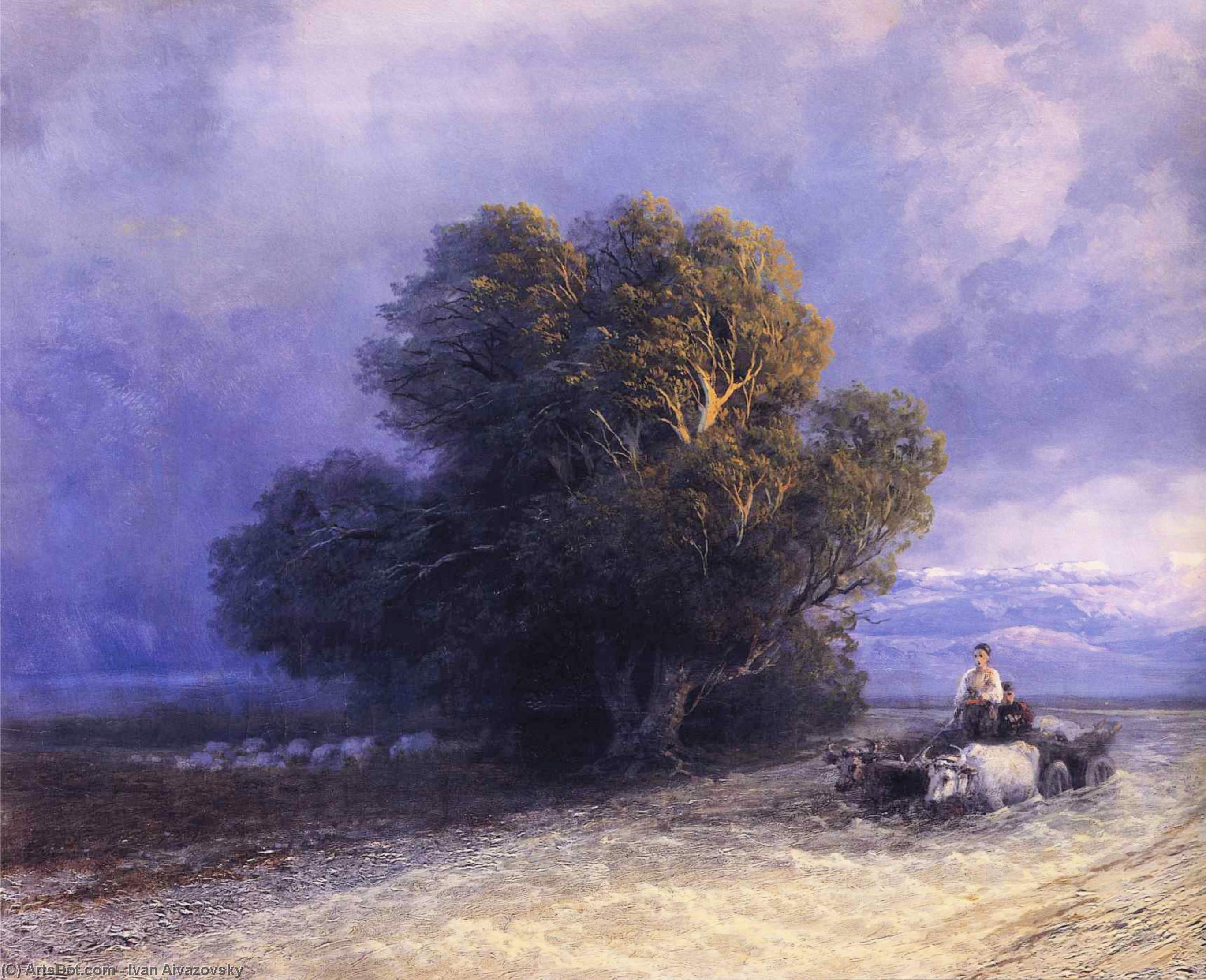 Ox Cart Crossing A Flooded Plain — Ivan Konstantinovich Aivazovsky
