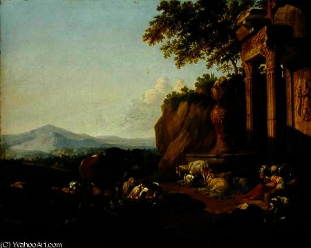 Landscape With A Ruin — Johann Heinrich Roos