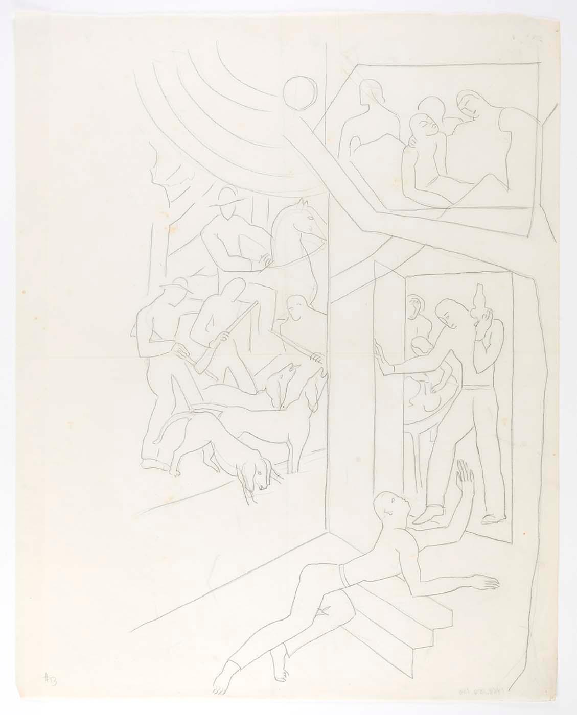 (untitled) (tracing Of Drawing For Proposed Railway Mural) — Marguerite Zorach