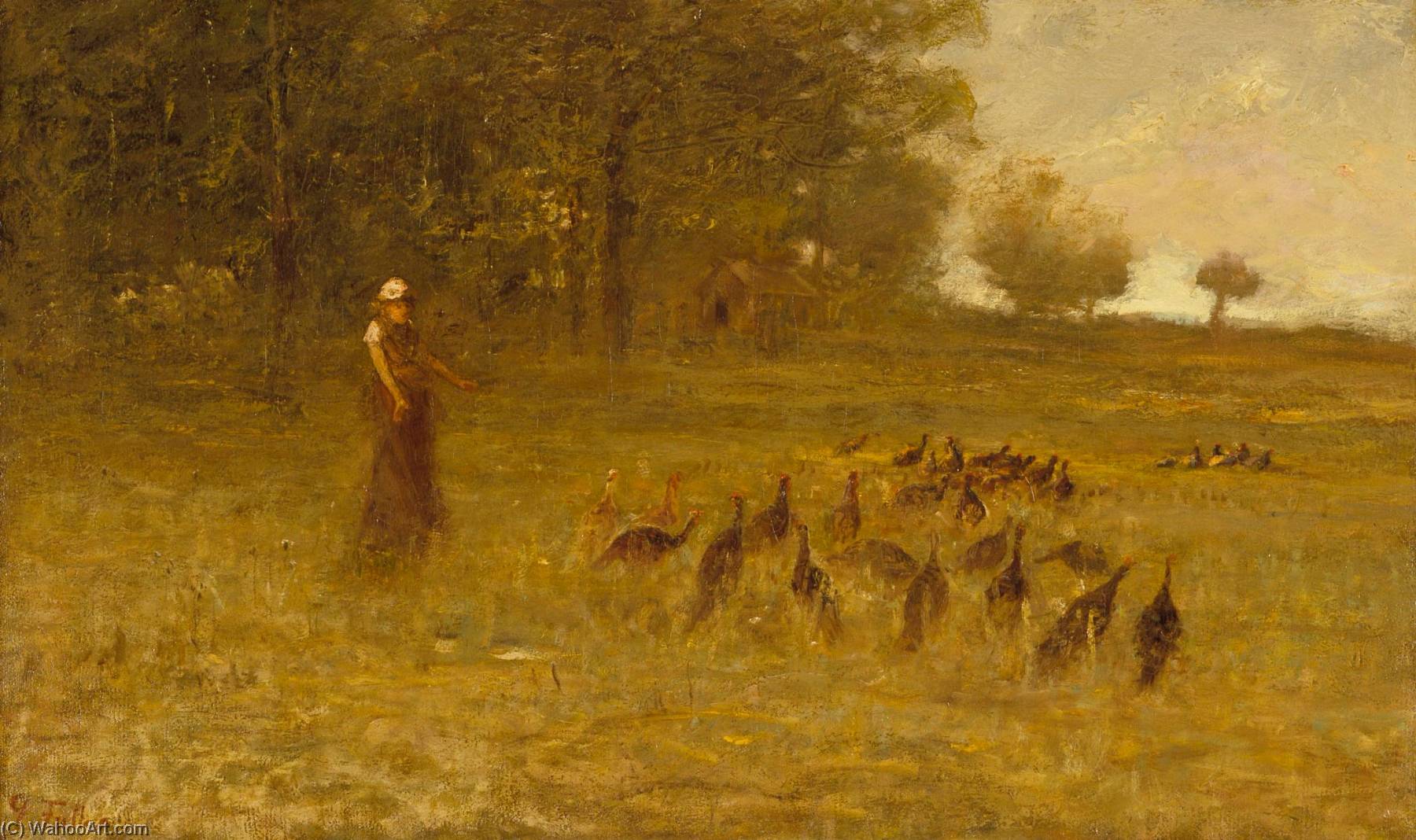 Girl With Turkeys — George Fuller