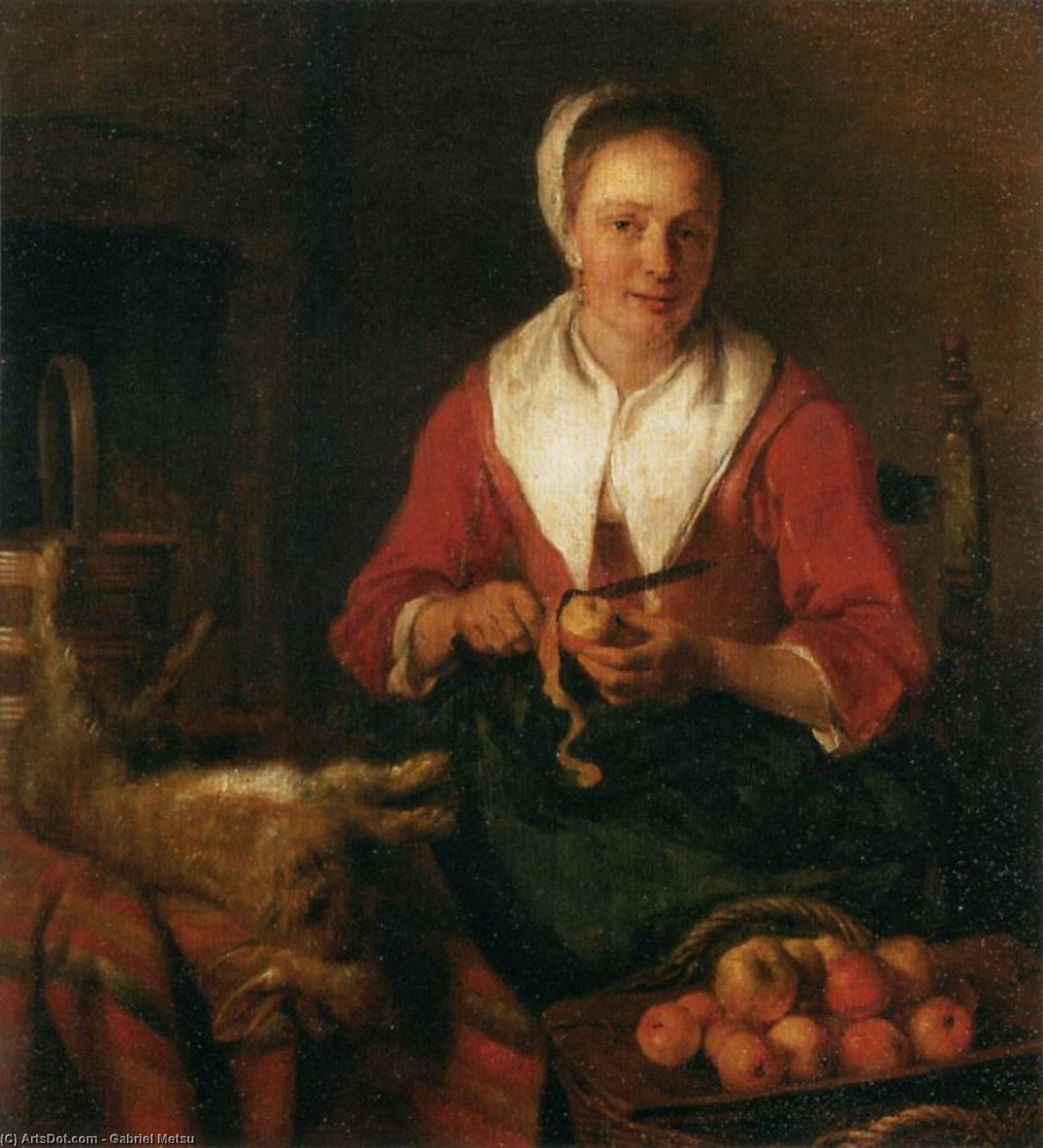 Woman Peeling An Apple — Gabriel Metsu