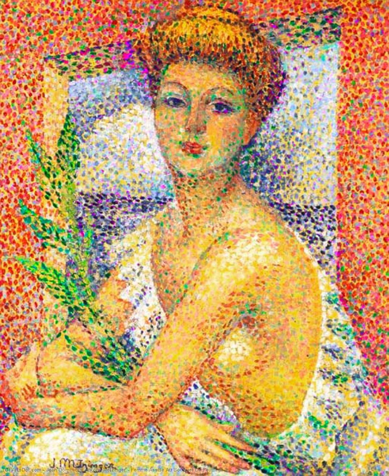 Femme Assise Au Bouquet De Feuillage — Jean Dominique Antony Metzinger