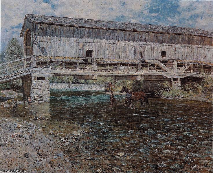 Die Gedeckte Ilmbrücke In Buchfahrt Bei Weimar — Christian Rohlfs