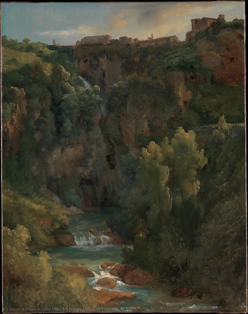 View Of The Falls At Tivoli — Achille Etna Michallon