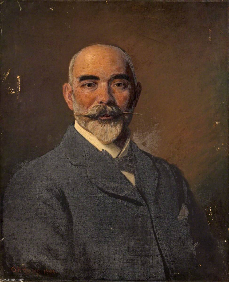 Portrait Of A Gentleman With A Beard — George Frederick Harris