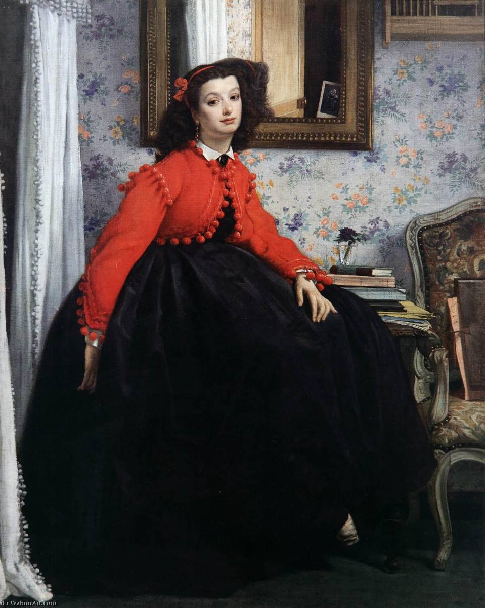 Portrait Of Miss L.l. Or Girl In A Red Jacket — Jacques Joseph Tissot