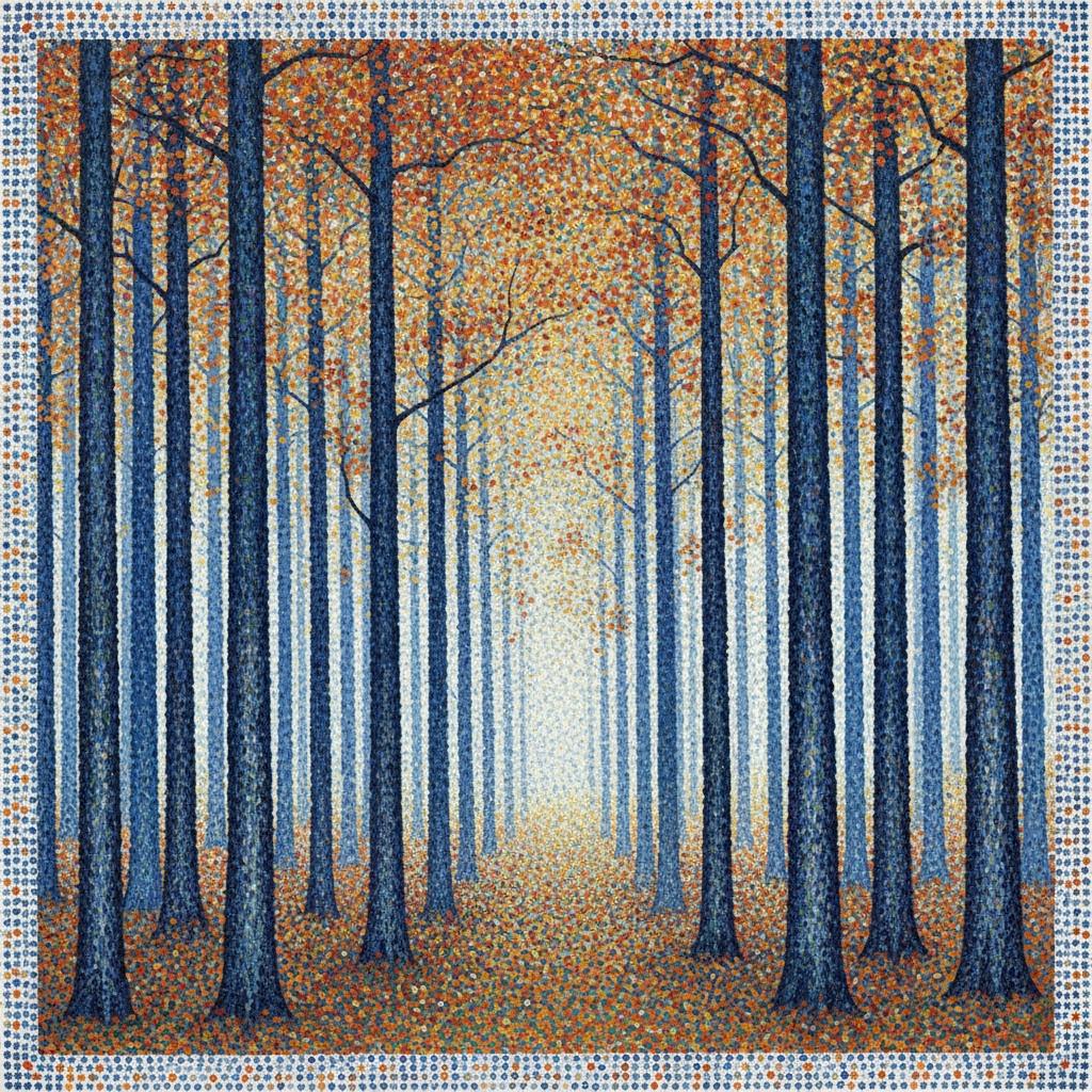 Leuchtende Konvergenz In Ocker Und Indigo — Élise Schmitt