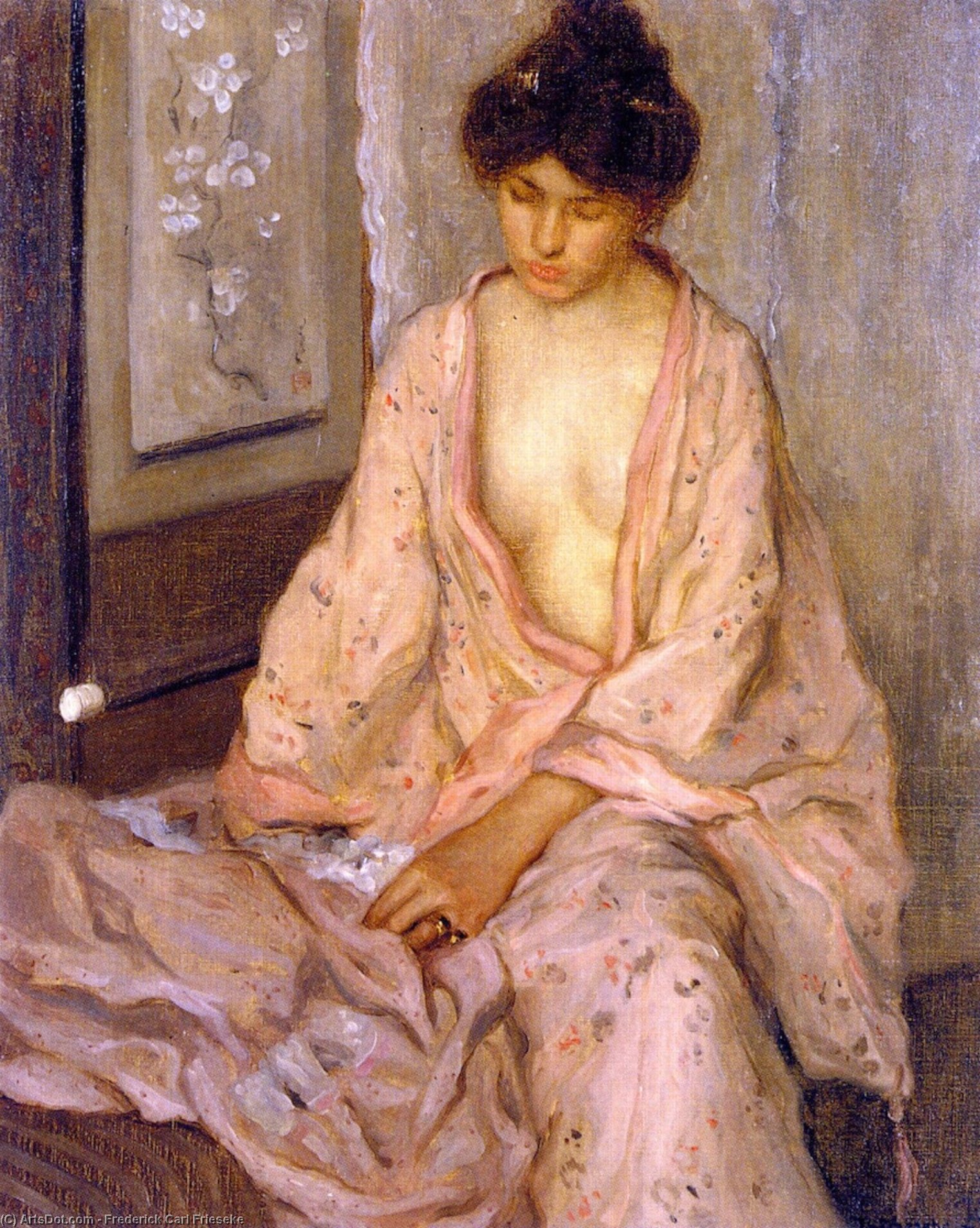 Girl In Pink (also Known As The Pink Kimono) — Frederick Carl Frieseke