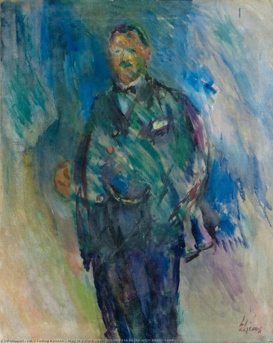 Man In A Frock Coat, Presumed To Be The Artist Henrik Lund — Ludvig Karsten