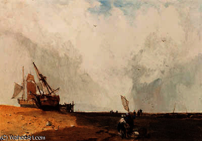 Fishing Vessels, With Fisherfolk In The Foreground — Charles Bentley