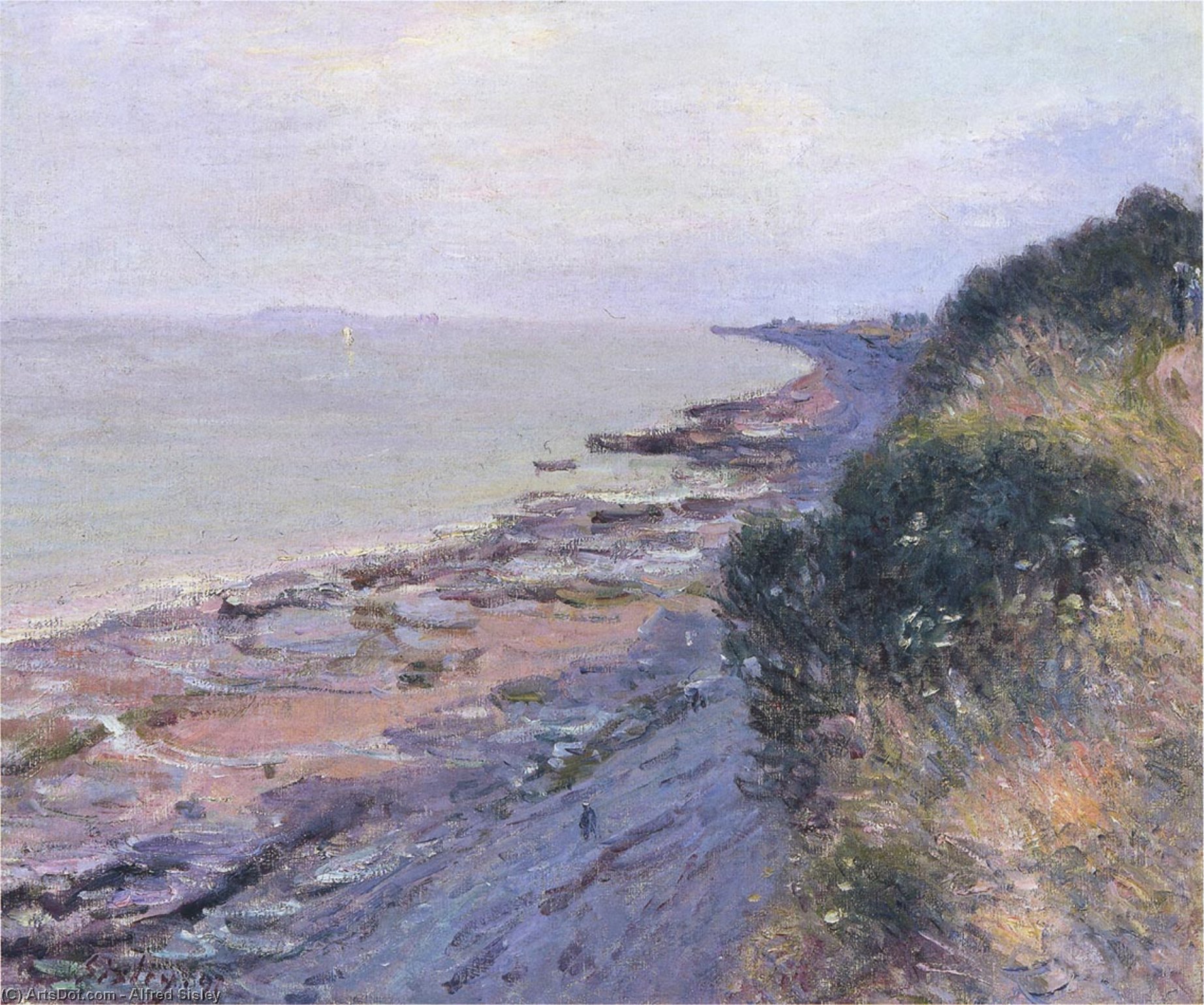 Cliffs At Penarth, Evening, Low Tide — Alfred Sisley