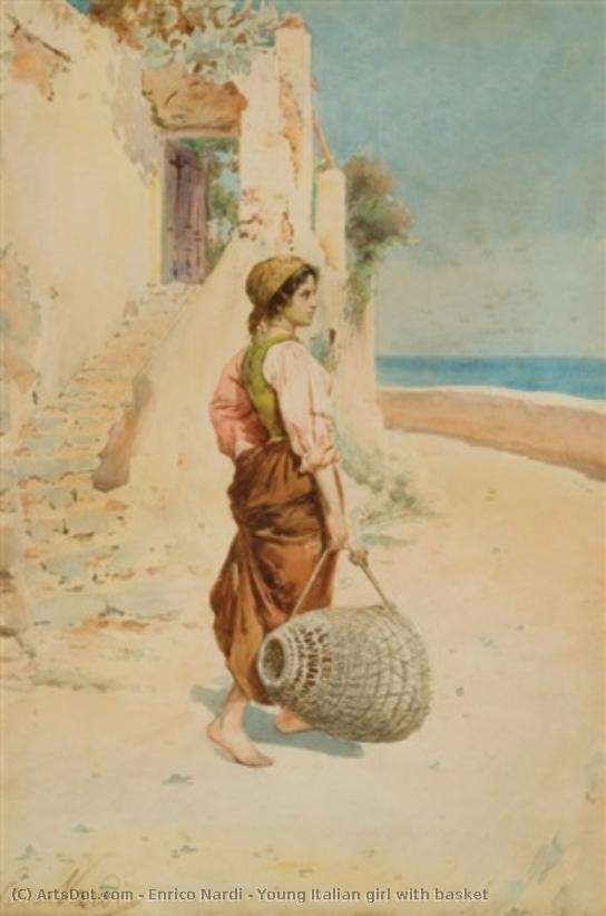 Young Italian Girl With Basket — Enrico Nardi