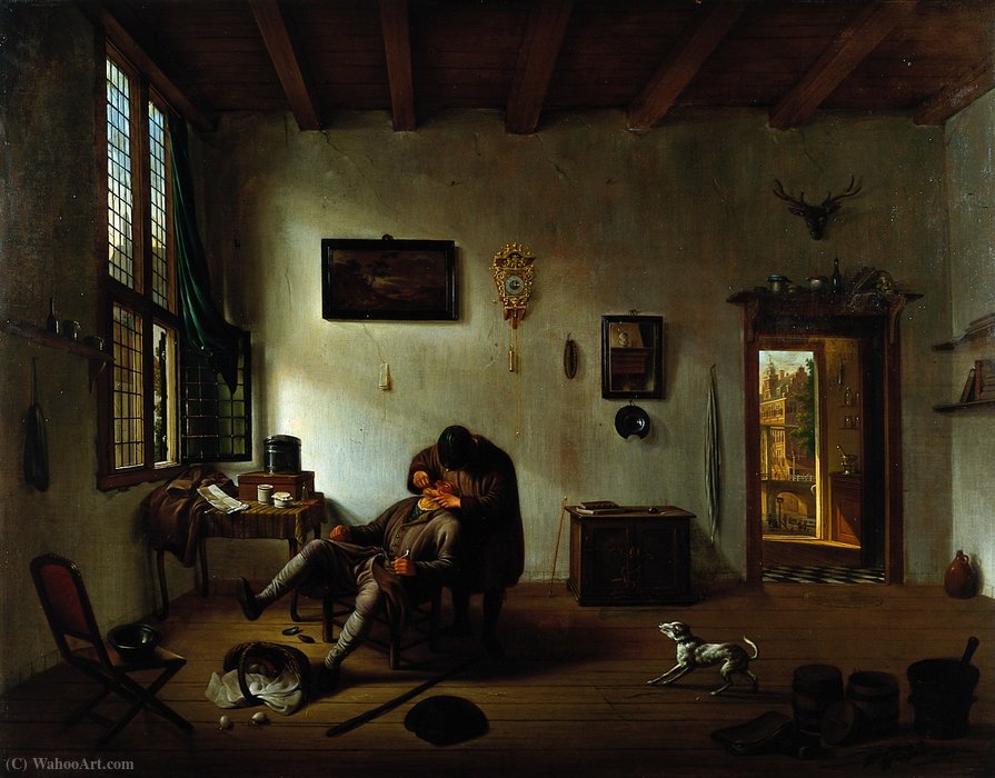 Interior Of A Netherlandisch House With A Dental Operator — Hendrick Van Der Burch