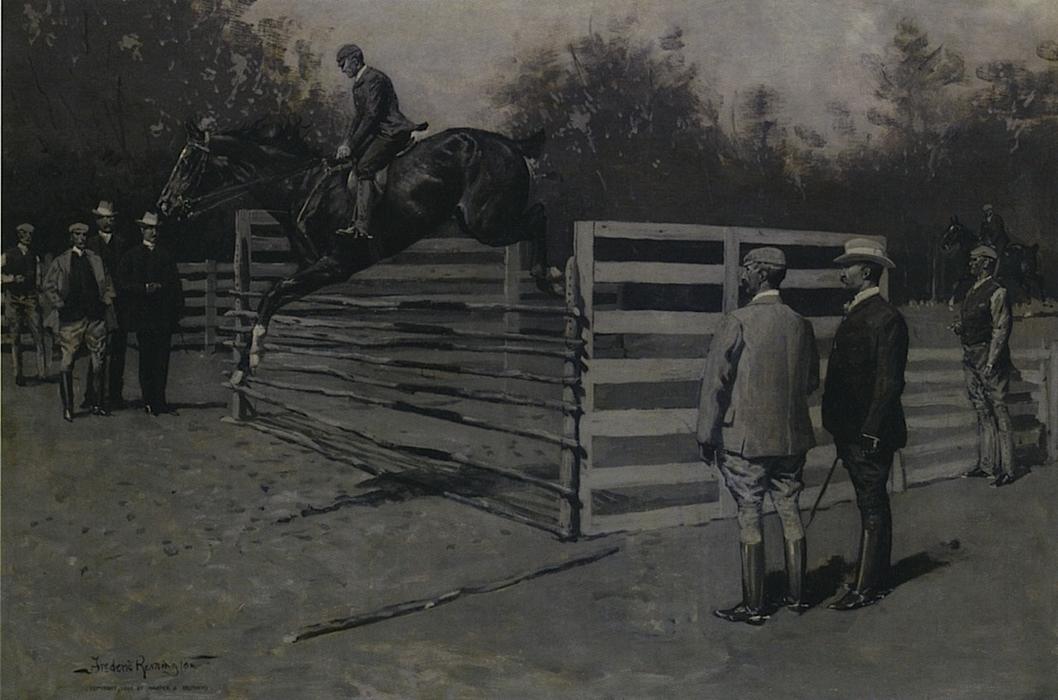 Transport: The First Horse In America To Jump Six Feet — Frederic Remington