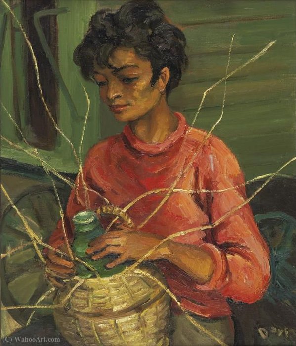 Gypsy Boy Weaving A Bottle Cover, (1950) — Marcel Dyf