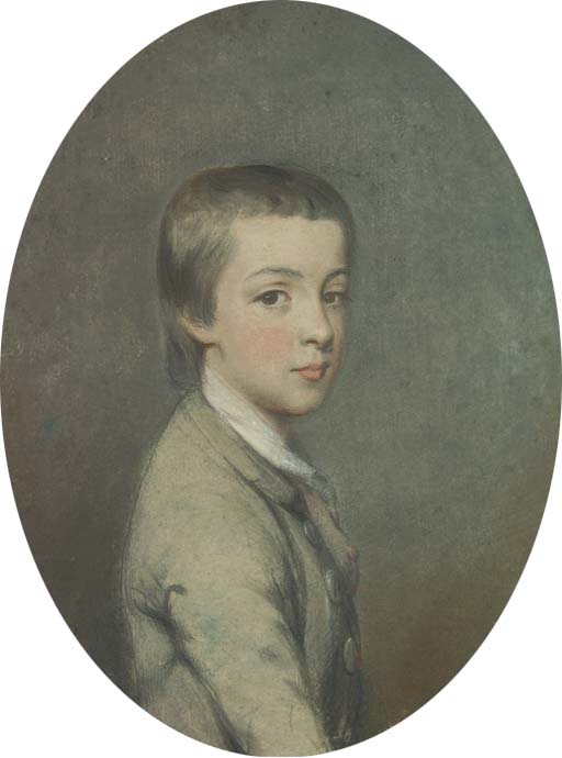 Portrait Of A Boy, Half-length, In Profile To The Right, In Green Jacket — Hugh Douglas Hamilton
