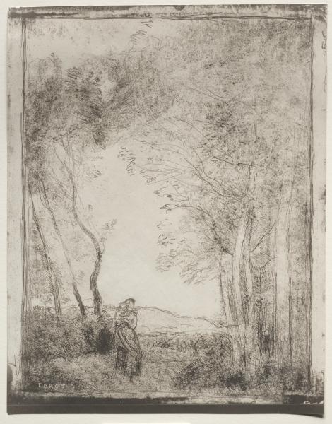 A Young Mother At The Entrance Of A Wood — Jean-baptiste-camille Corot