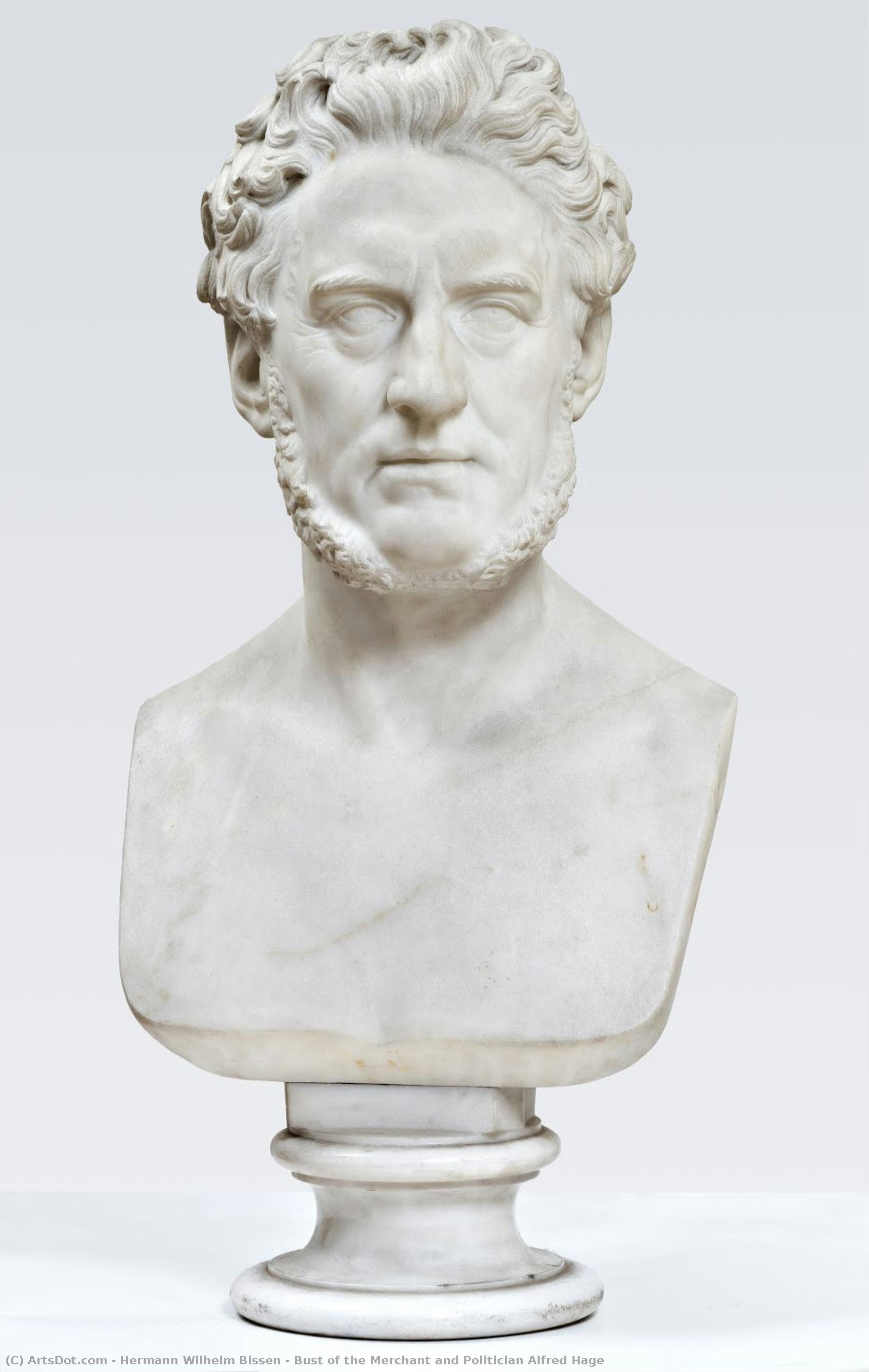 Bust Of The Merchant And Politician Alfred Hage — Hermann Wilhelm Bissen