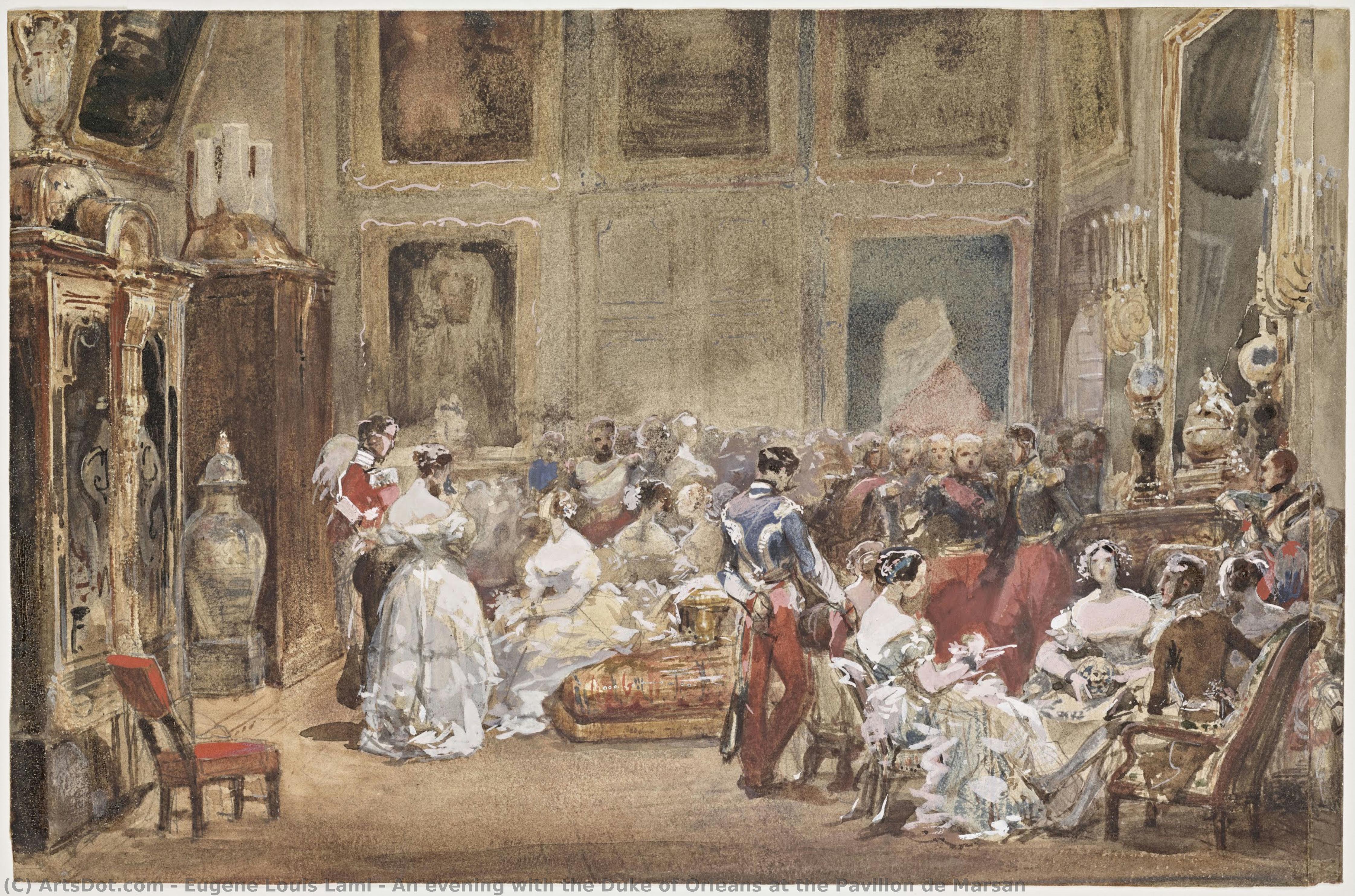An Evening With The Duke Of Orleans At The Pavillon De Marsan — ウジェーヌ・ルイ・ラミ