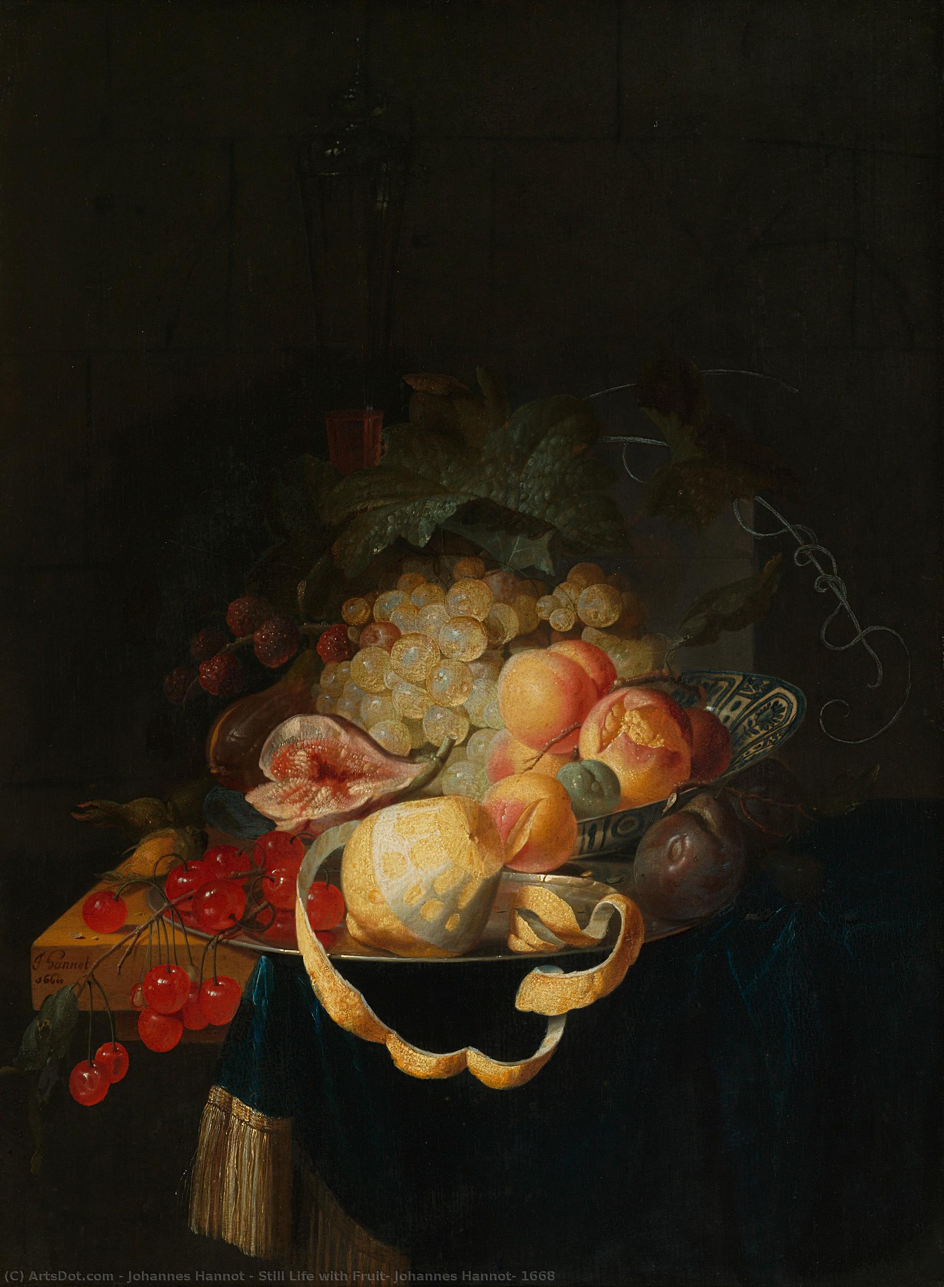 Still Life With Fruit, Johannes Hannot, 1668 — Johannes Hannot