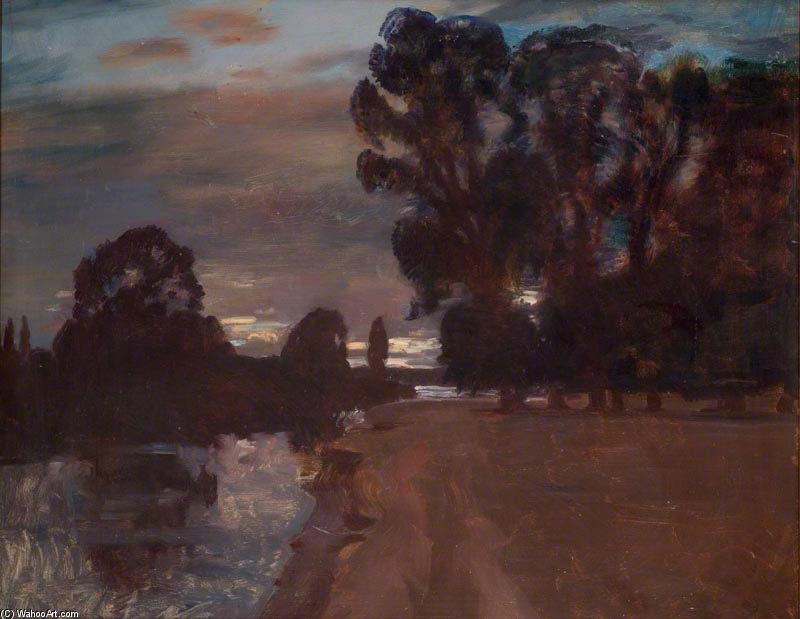 The Stour At Night, Dedham — アルフレッド・ミュニングス