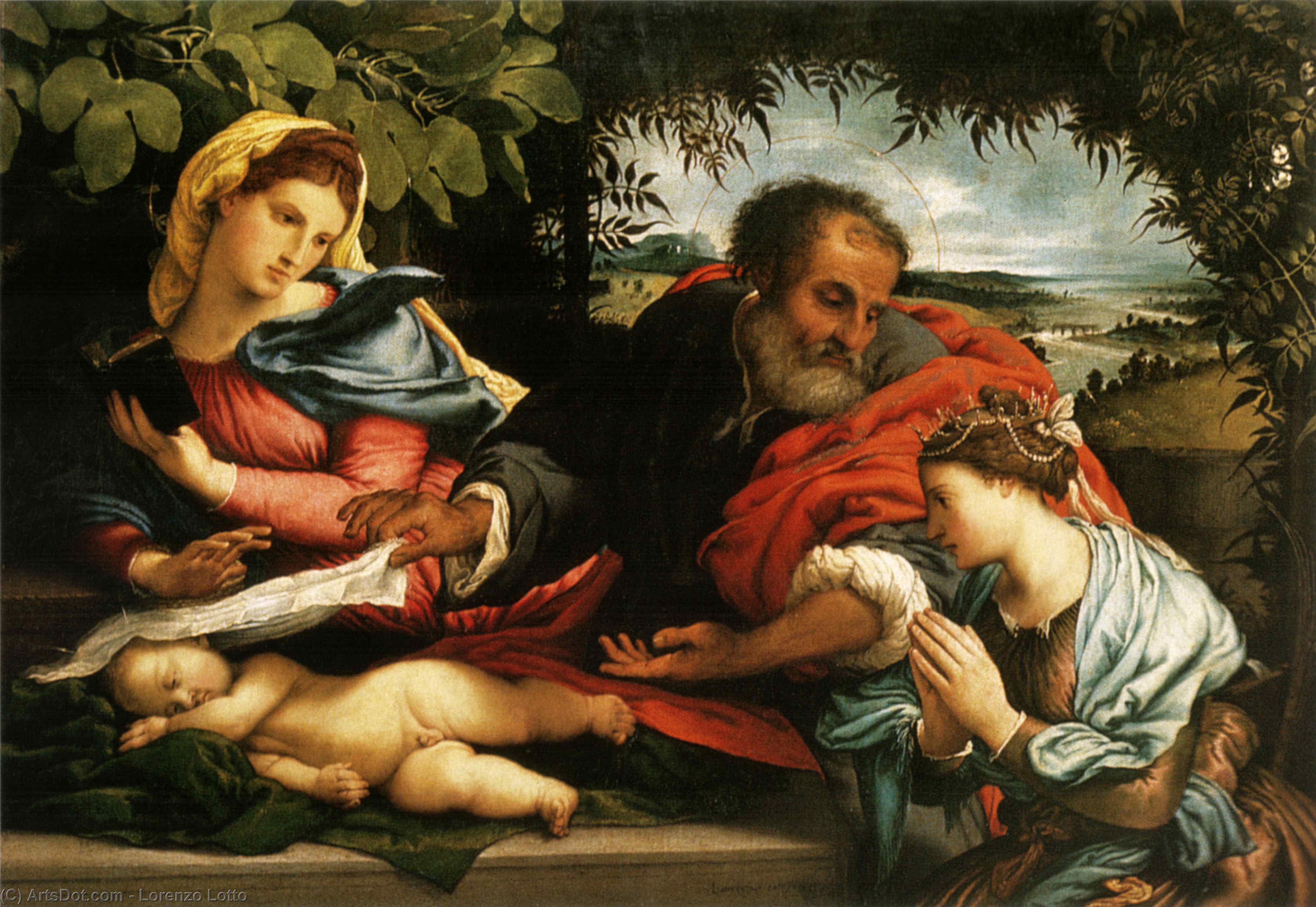 Die Heilige Familie Mit Der Heiligen Katharina Von Alexandrien — Lorenzo Lotto