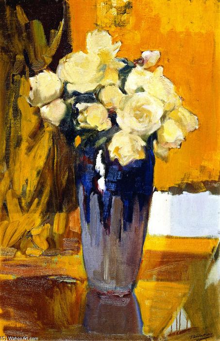 White Roses From The Garden Of My House — Joaquin Sorolla