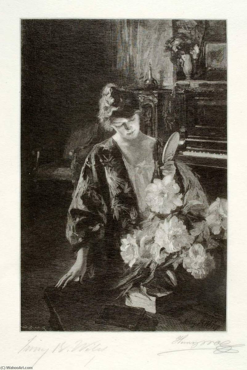 Girl And Peonies (the Hand Mirror) — Henry Wolf