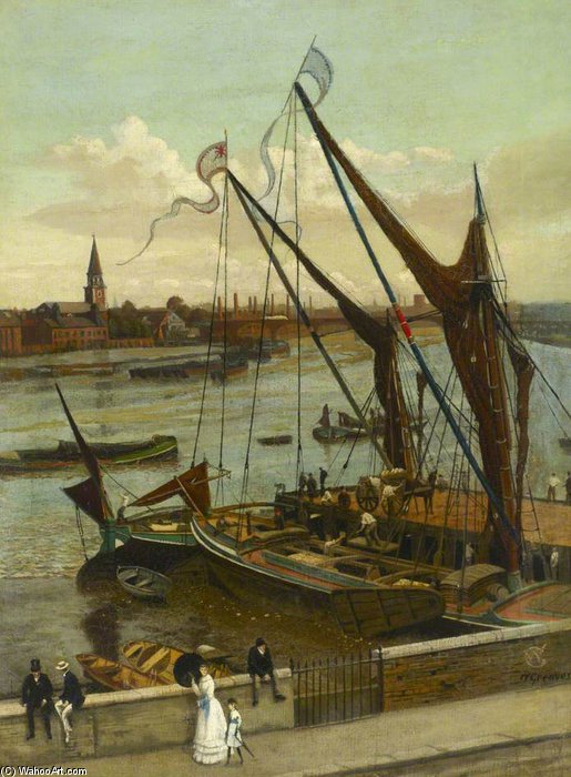 Unloading The Barge, Lindsey Wharf — Walter Greaves