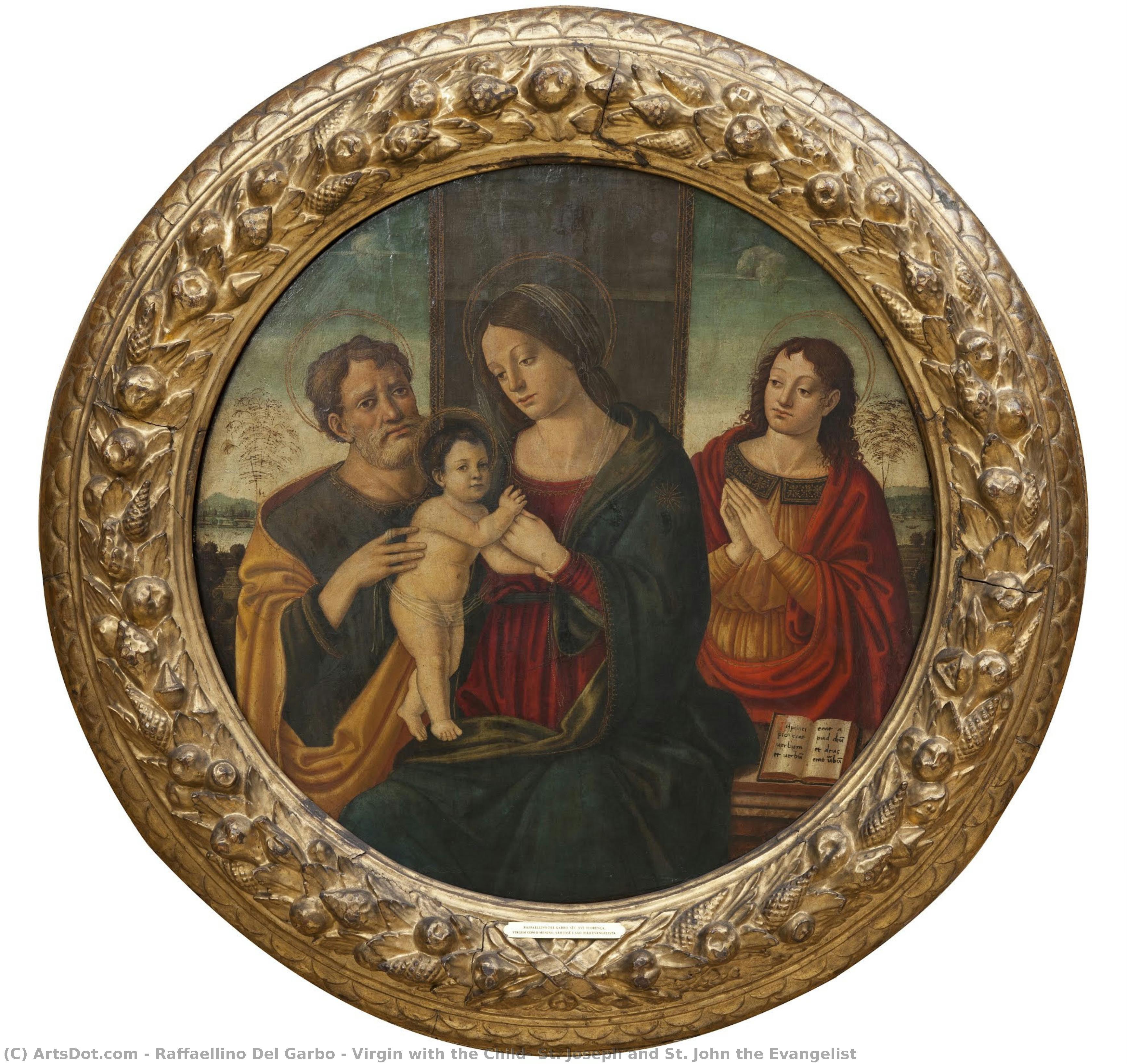 Virgin With The Child, St. Joseph And St. John The Evangelist — Raffaellino Del Garbo