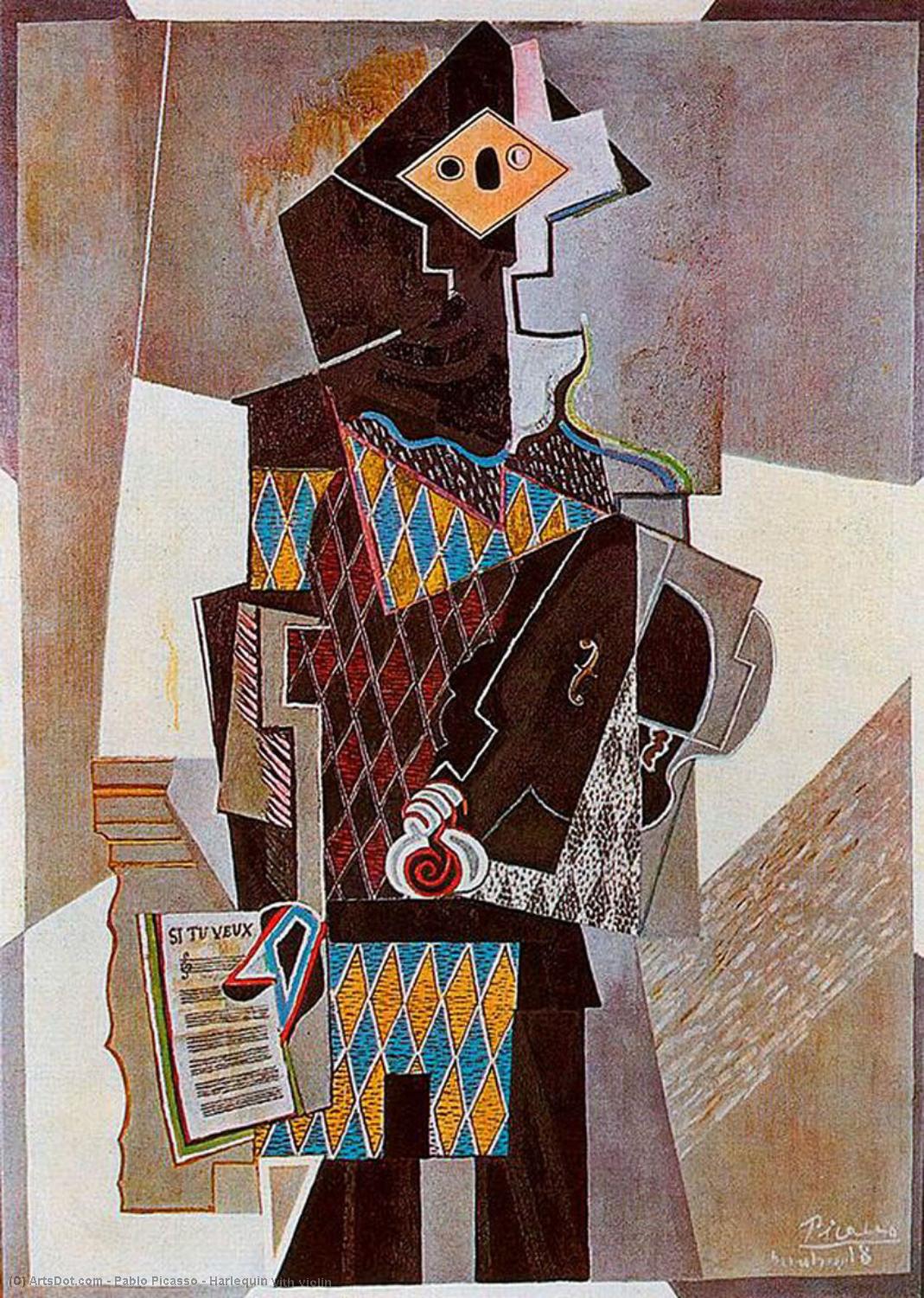 Harlequin With Violin — Пабло Пикассо