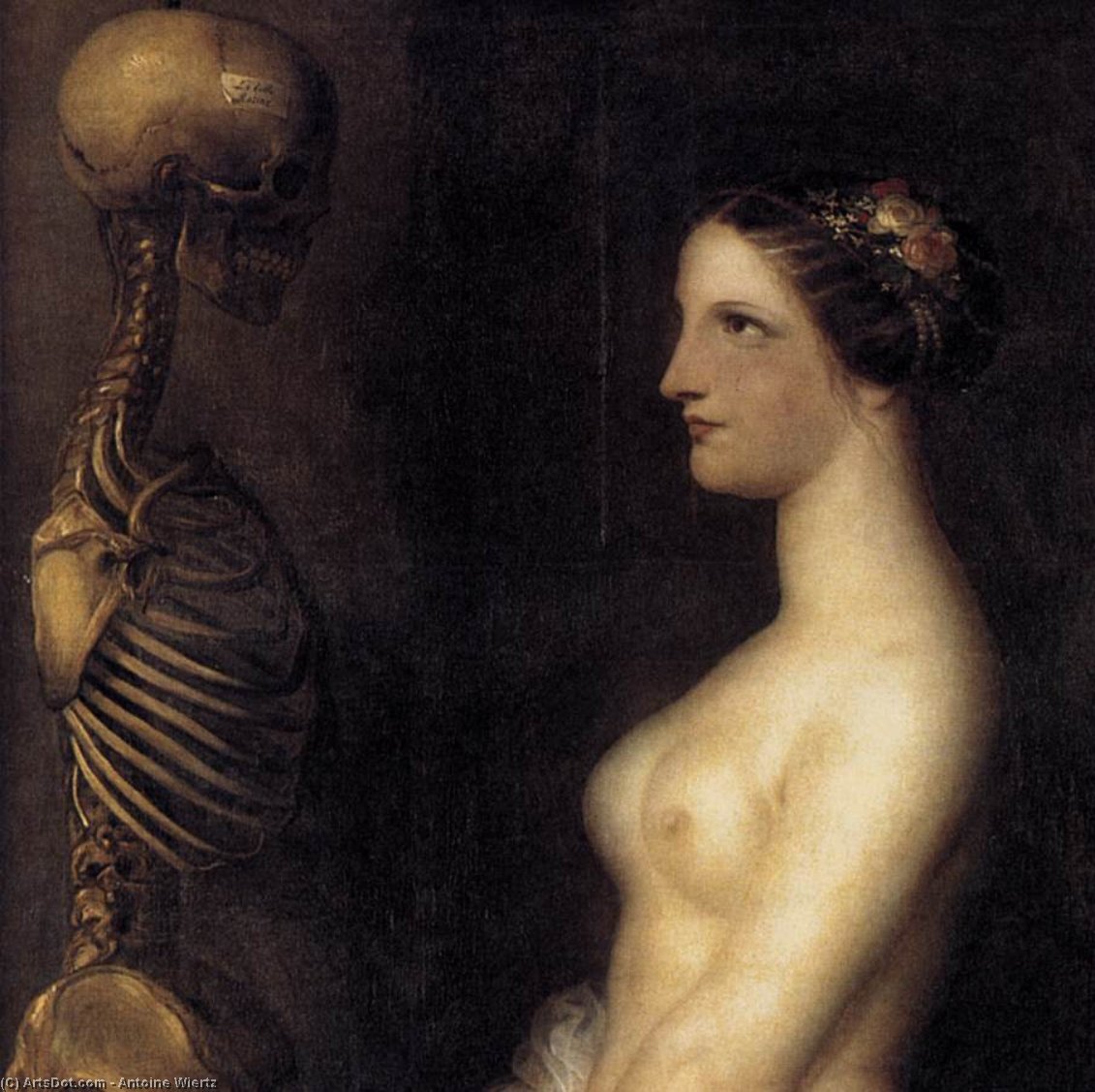 Two Young Girls Or The Beautiful Rosine (detail) — Antoine Wiertz