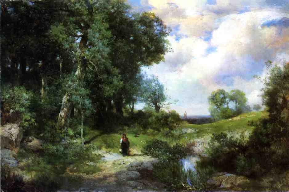 Young Girl In A Long Island Landscape — Thomas Moran