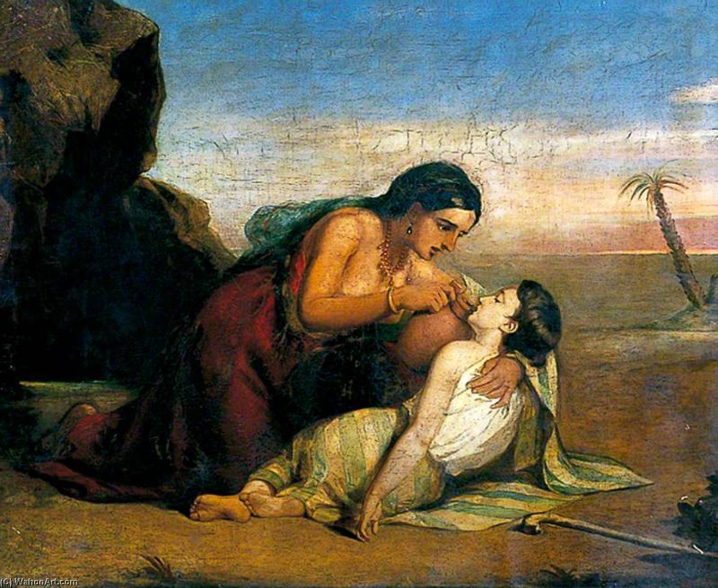Hagar And Ishmael At The Well — Marshall Claxton