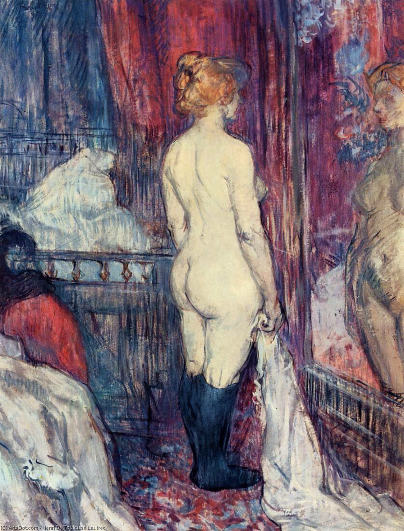 Nude Standing Before A Mirror — Henri De Toulouse-lautrec