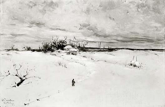 Japanese Winter Landscape, (painting) — John Henry Twachtman
