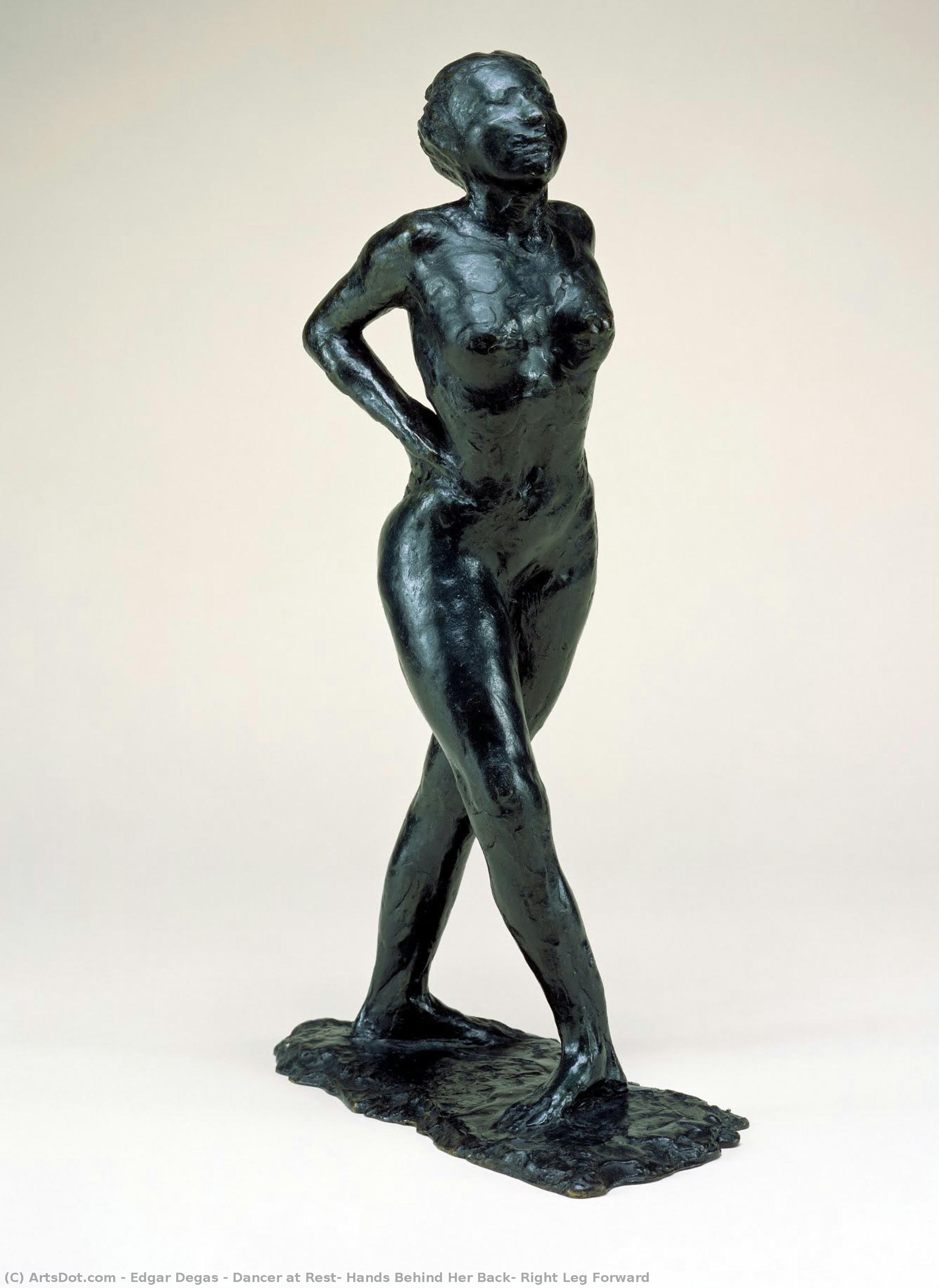 Dancer At Rest, Hands Behind Her Back, Right Leg Forward — Edgar Degas