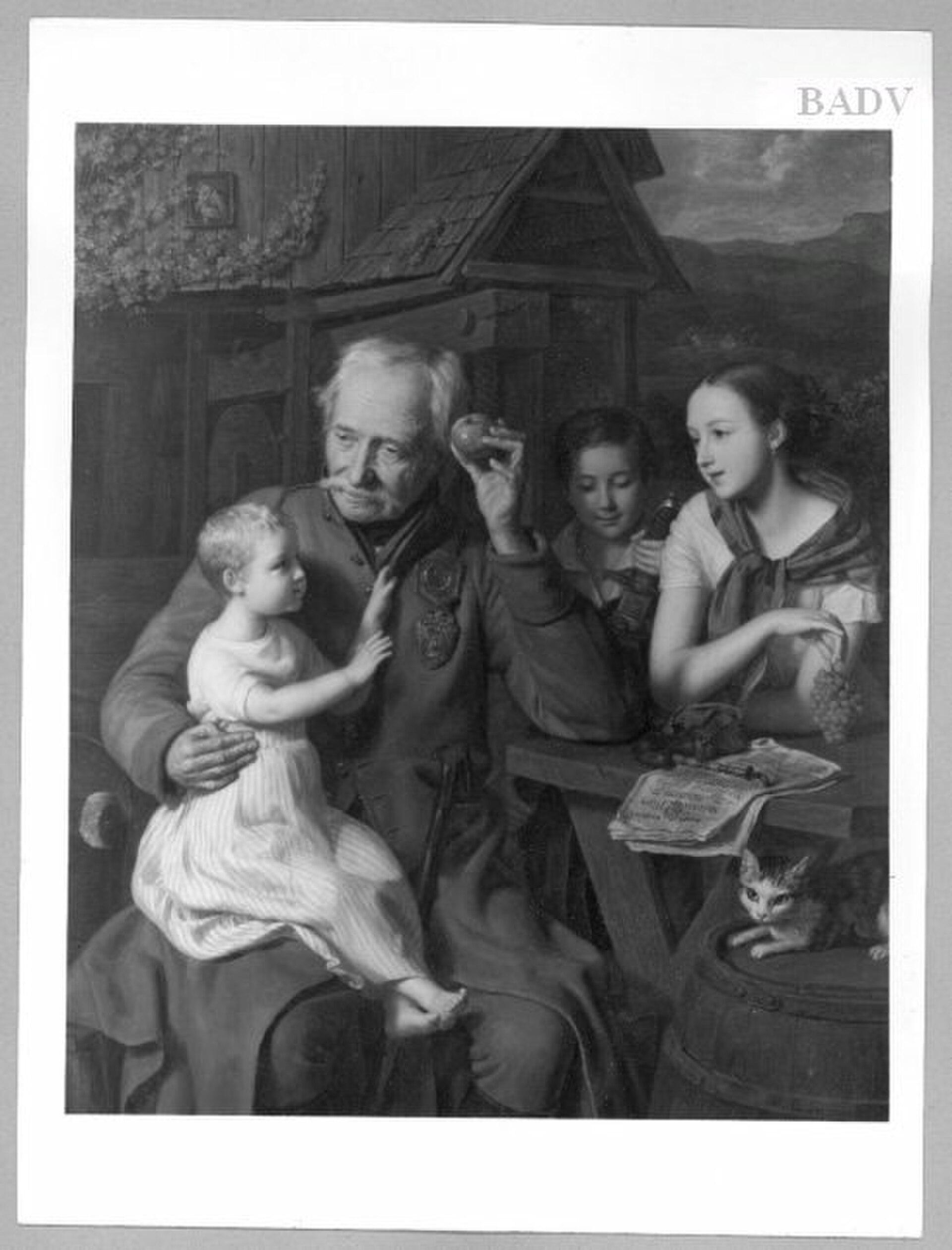 Old Soldier With Children — Фердинанд Георг Вальдмюллер