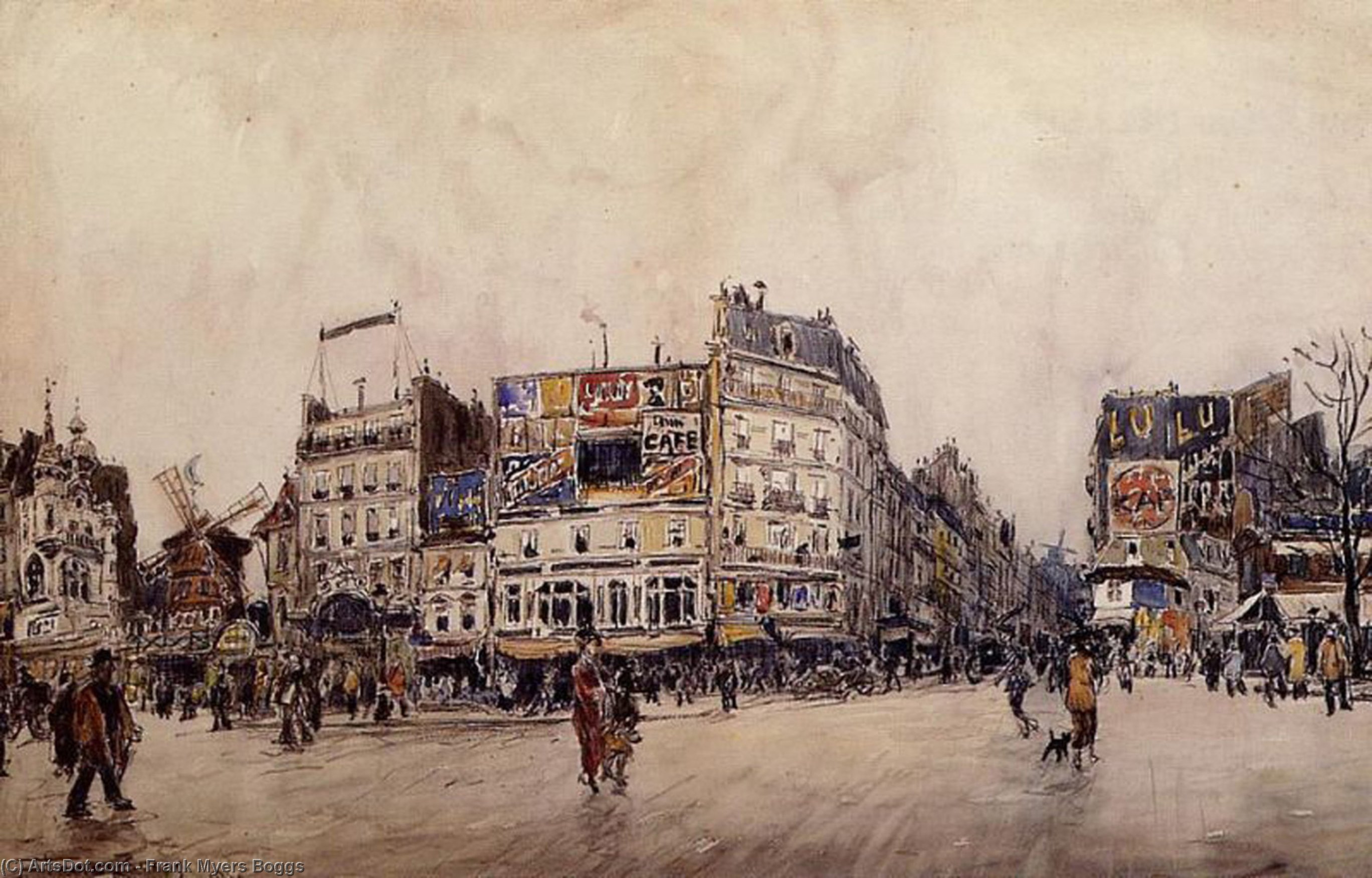 The Moulin Rouge And The Rue Lepic As Seen From The Place Blanche — Frank Myers Boggs