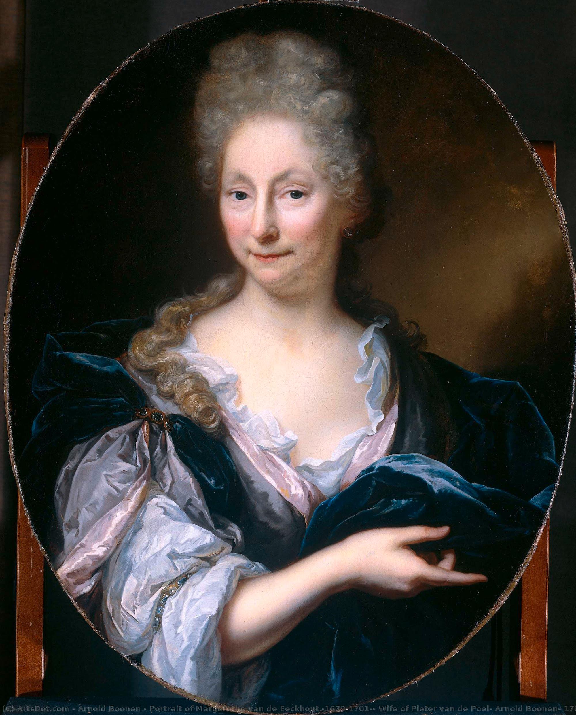 Portrait Of Margaretha Van De Eeckhout (1639-1701), Wife Of Pieter Van De Poel, Arnold Boonen, 1705 — Arnold Boonen