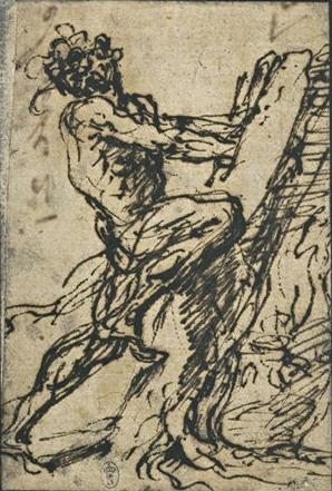 Milo Of Croton, Hands Trapped In A Tree Trunk — Salvator Rosa