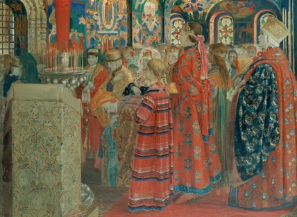 Seventeenth Century Russian Women At Church — Andrei Petrovich Ryabushkin