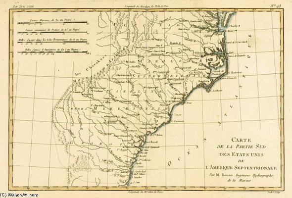 South-east Coast Of America, From 'atlas De Toutes Les Parties Connues Du Globe Terrestre' By Guilla — Rigobert Bonne (charles Marie Rigobert Bonne)