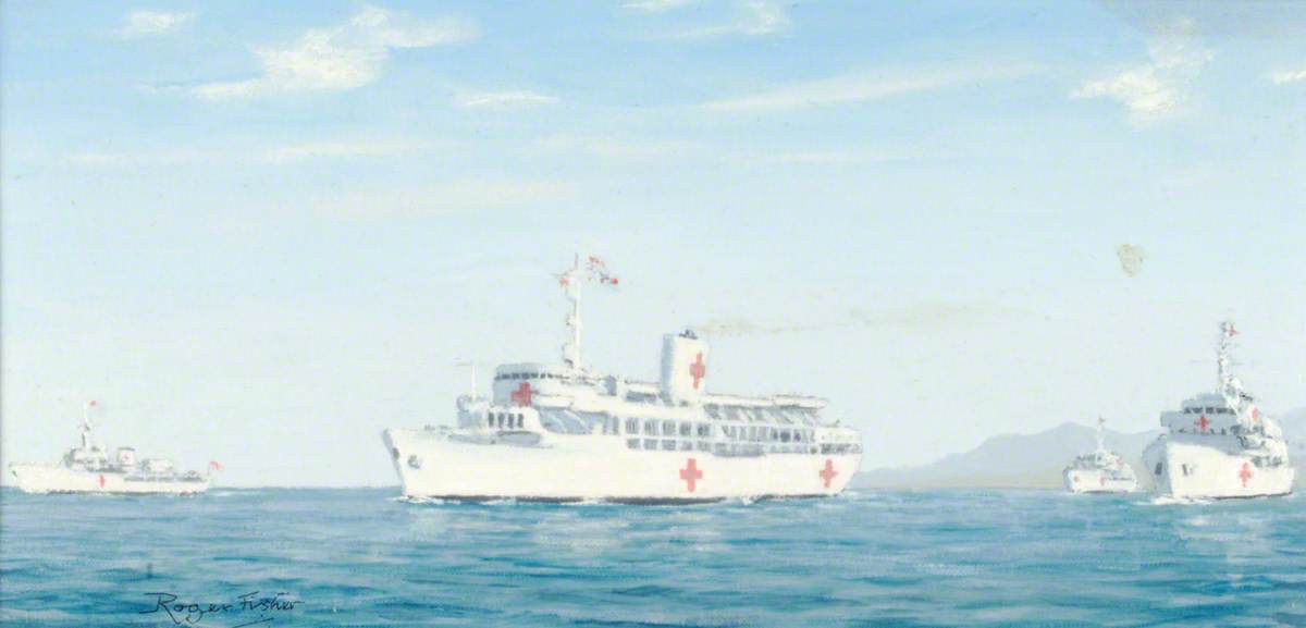 Red Cross Squadron Entering The Ascension Island During The South Atlantic Campaign — Roger Roland Sutton Fisher